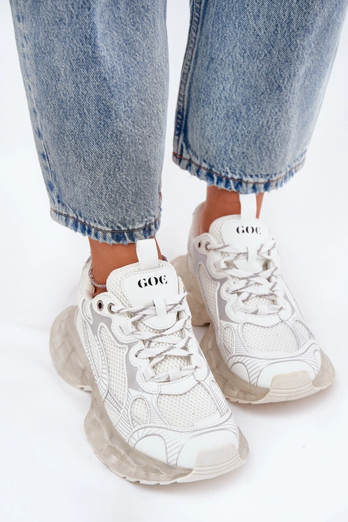 Skórzane Sneakersy Damskie GOE RR2N4083 Beżowe