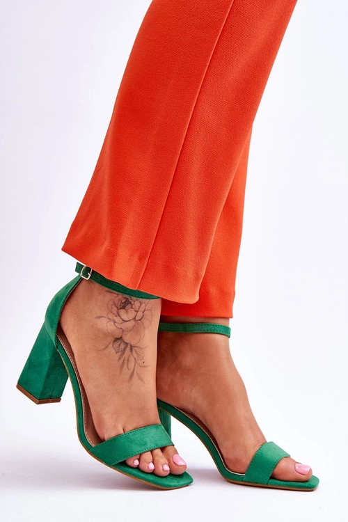 Damskie Sandały Na Stabilnym Słupku Zielone Lavissa