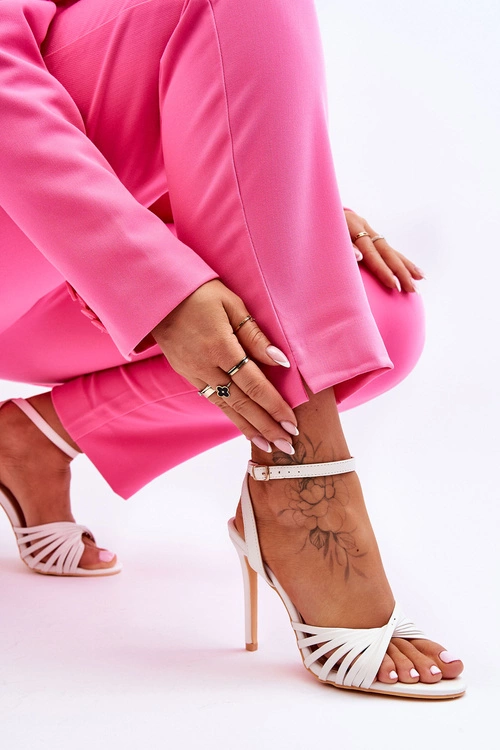 Damskie Sandały Na Szpilce Białe My Darling