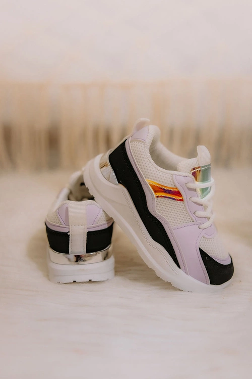 Dziecięce Sportowe Buty Sneakersy Czarno-Fioletowe Game Time