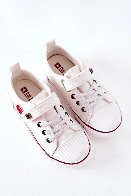 Dziecięce Skórzane Trampki BIG STAR II374040 Białe