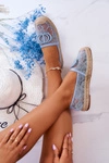 Damskie Koronkowe Espadryle Z Ozdobą Niebieskie Summer Dream