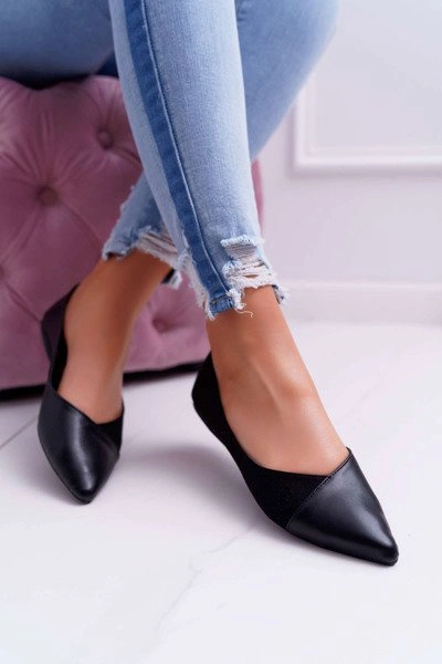 Baleriny Damskie Czarne Tergo