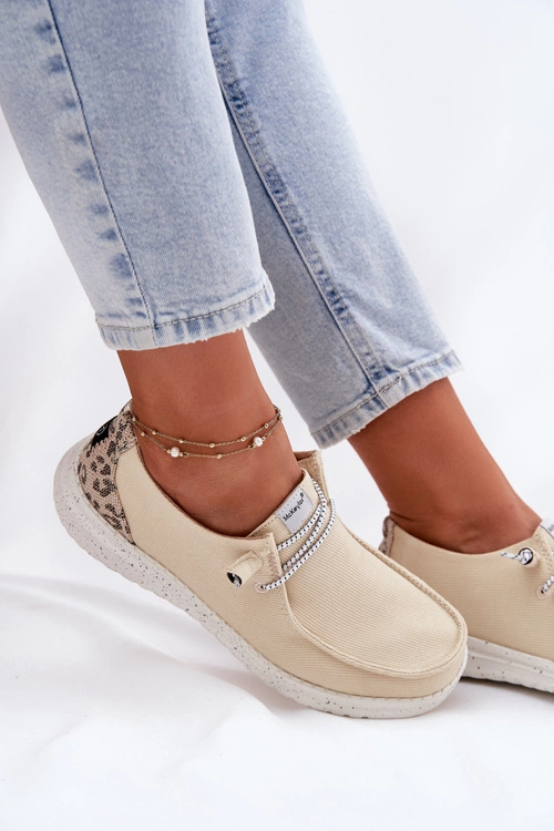 Lekkie Materiałowe Półbuty Damskie McKeylor 96116 Beżowe