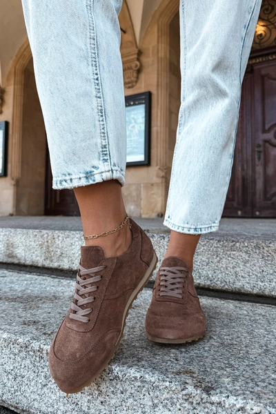 Sneakersy Barefoot Z Naturalnego Zamszu Zazoo N1422 Brązowe