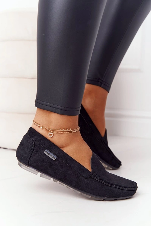 Damskie Zamszowe Mokasyny Czarne San Marino