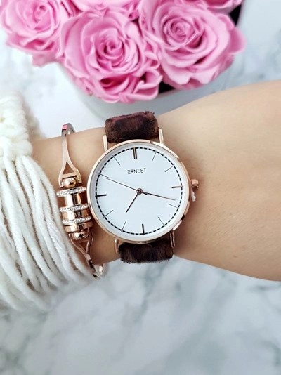 Damski Zegarek Ernest Panthere Brązowy