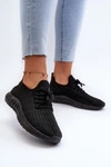 Materiałowe Lekkie Buty Sportowe Damskie Czarne Xalara