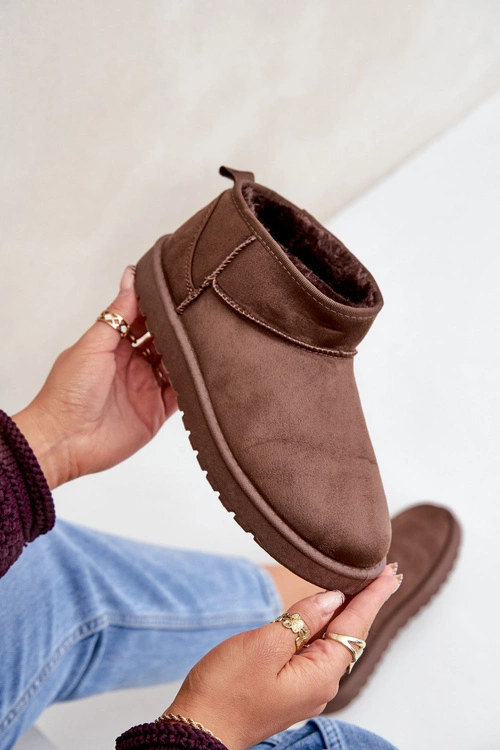 Niskie Śniegowce Z Eko Zamszu Brązowe Nelsanna