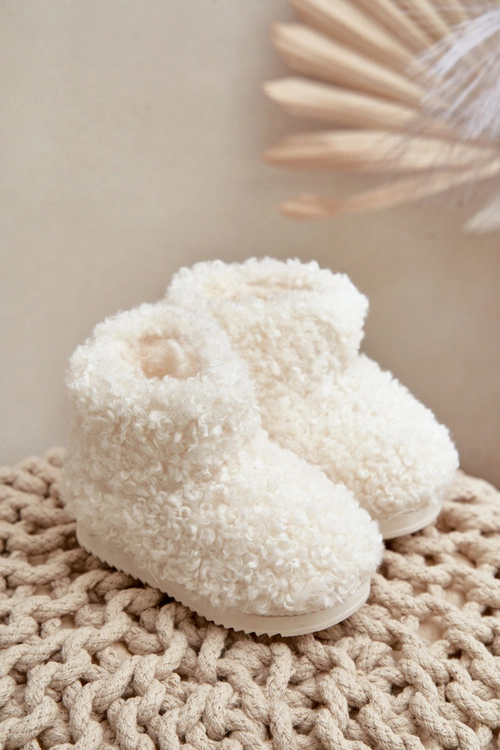 Botki Śniegowce Dziecięce Z Futerkiem Typu Baranek Jasnobeżowe Mevael