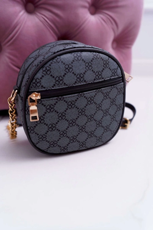 Torebka Kuferek Okrągły Ciemnoszara