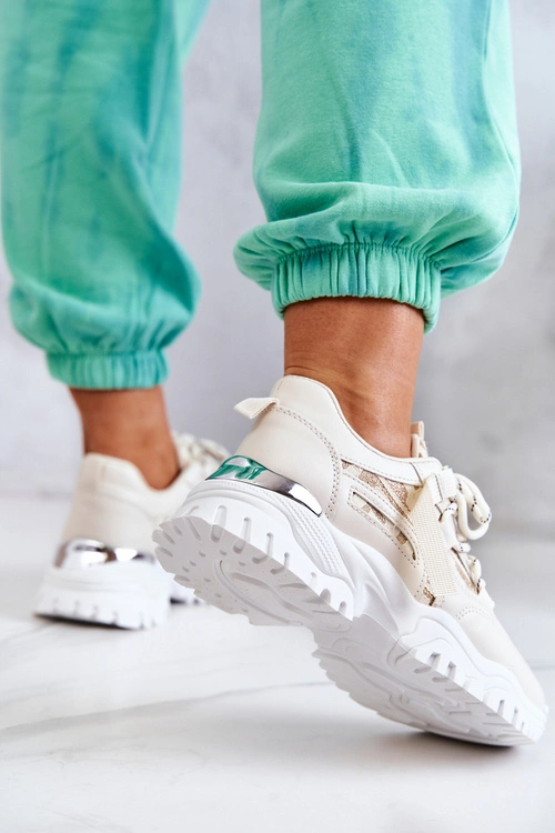 Sneakersy Na Masywnej Podeszwie Beżowe Your Style