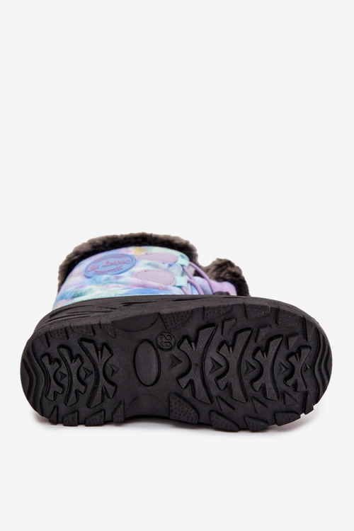 Śniegowce Dziecięce Dziewczęce Z Futerkiem I Ściągaczem Lee Cooper LCJ-25-10-3778 Fioletowe