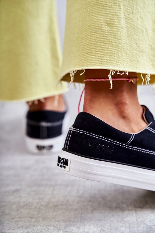 Materiałowe Damskie Tenisówki Big Star KK274019 Czarne