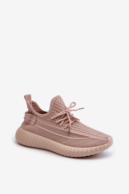 Materiałowe Wsuwane Buty Sportowe Damskie Różowe Nelmarie