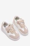 Buty Sportowe Sneakersy Dziewczęce Na Rzep Beżowe Zarina 