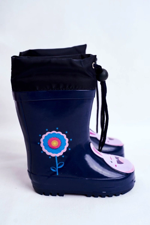 Dziecięce Gumowe Kalosze Granatowe Królik Mordeso