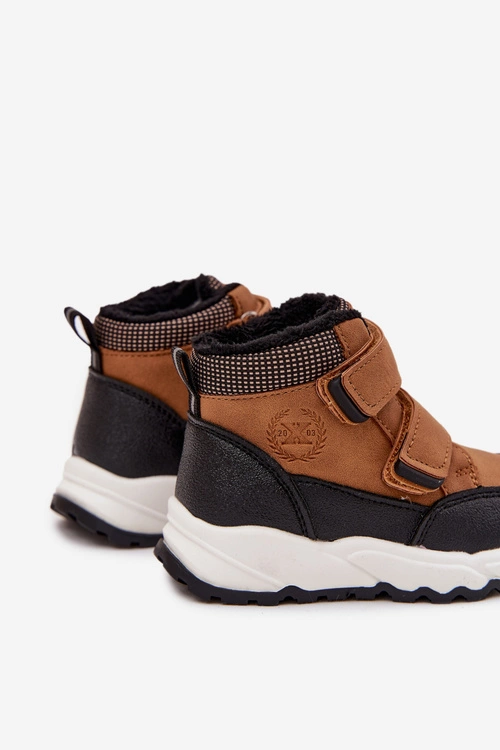 Ocieplane Dziecięce Buty Zimowe Na Rzep Camel Nolivine