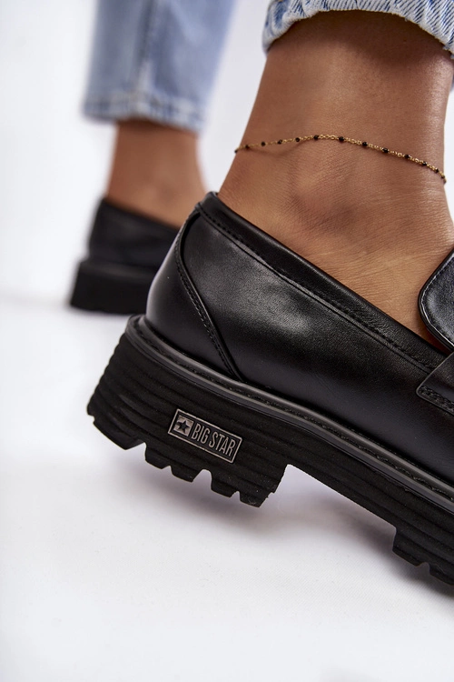 Damskie Półbuty Skórzane Big Star KK274498 Czarne