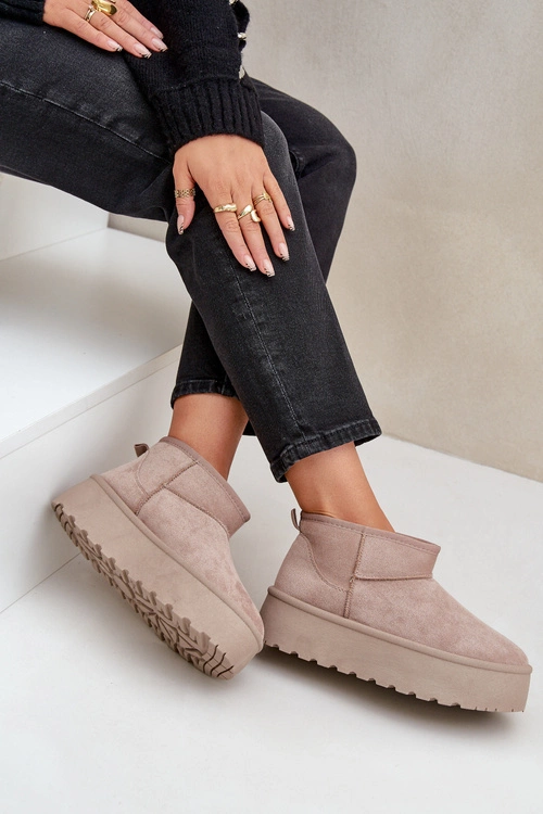 Damskie Śniegowce Na Platformie Beżowe Ninala