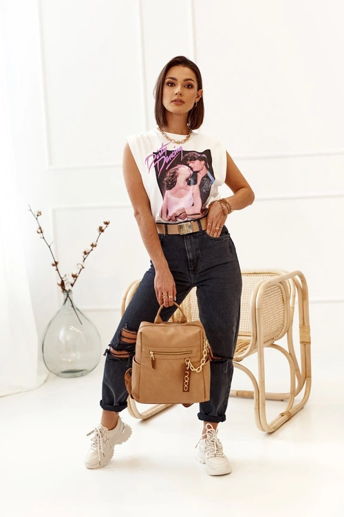 Damski Skórzany Plecak NOBO NBAG-K1800 Beżowy