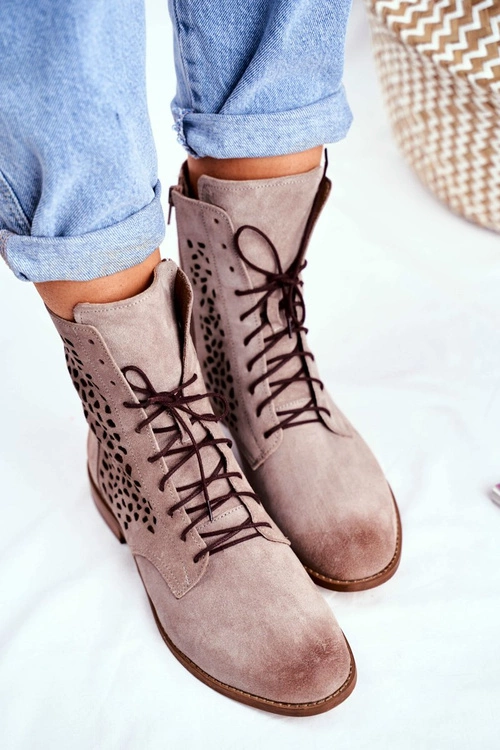 Botki Damskie Skórzane Cappucino Meridan