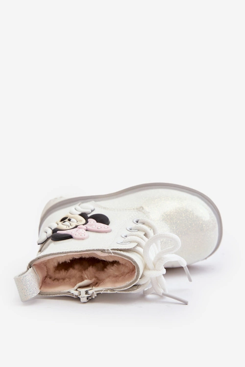 Dziecięce Botki Ocieplane Myszka Minnie Białe Tarmi