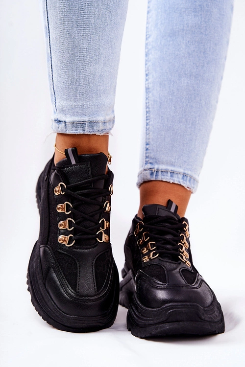 Sportowe Buty Na Platformie Czarne Flynn