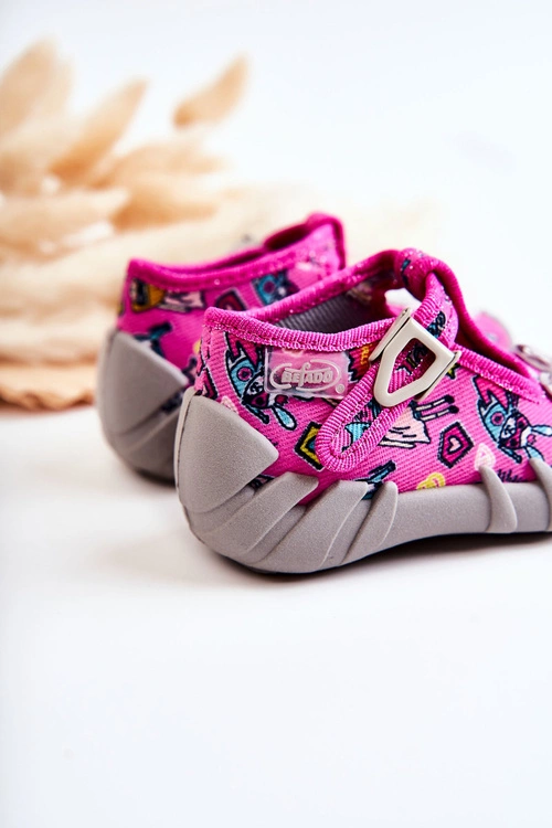 Buty Papcie Befado Supergirl Z Kokardką 110P457 Różowo-Szare