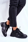 Skórzane Sportowe Buty Sneakersy GOE GG2N3041 Czarne