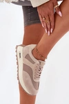 Zamszowe Sneakersy Na Platformie Damskie Big Star RR274897 HI-POLY SYSTEM Beżowe
