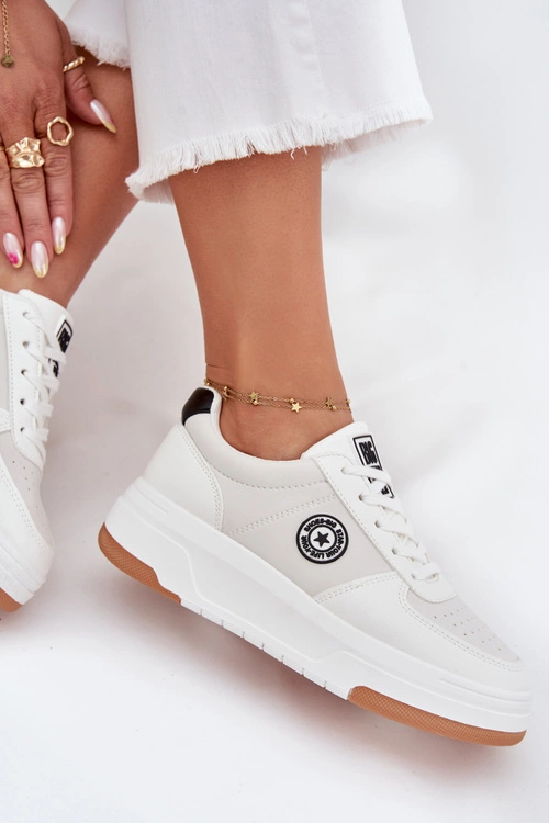 Sneakersy Damskie Na Platformie Big Star RR274572 HI-POLY SYSTEM Białe