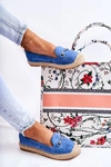 Klasyczne Wsuwane Damskie Espadryle Niebieskie Oresa