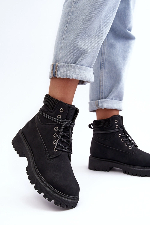 Damskie Ocieplane Trapery Czarne Cross Jeans MM2R4012C