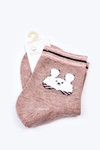 Damskie Bawełniane Skarpetki Z Zającem COSAS Beżowe