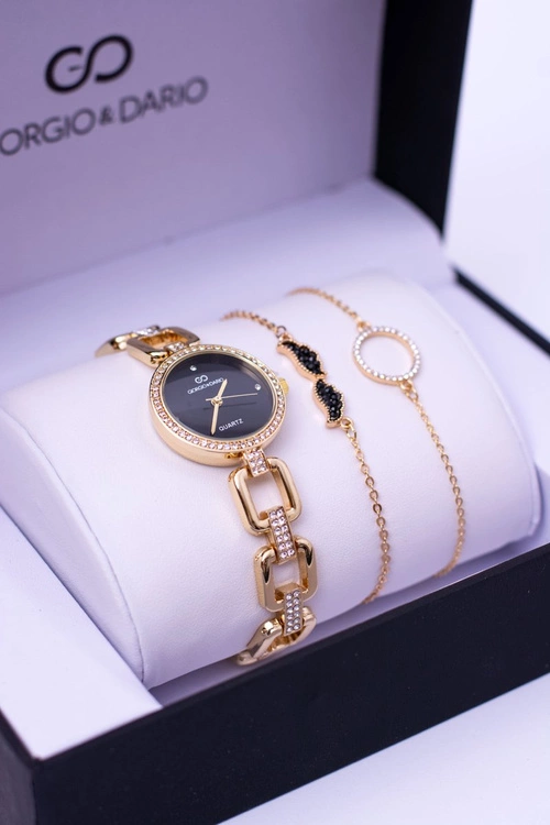 Zestaw Giorgio Dario Złoty Zegarek Dwie Bransolety