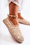 Damskie Ażurowe Espadryle Wsuwane Beżowe Letisa