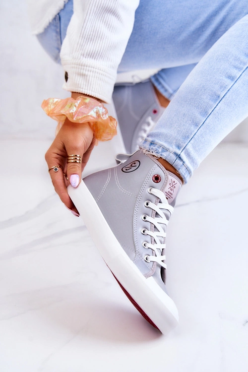 Damskie Wysokie Trampki Cross Jeans JJ2R4057C Szare