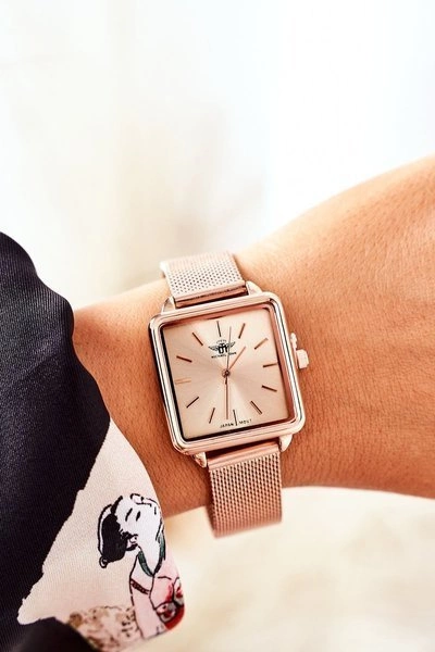 Zegarek Z Kwadratową Tarczą Michael John Różowe Złoto