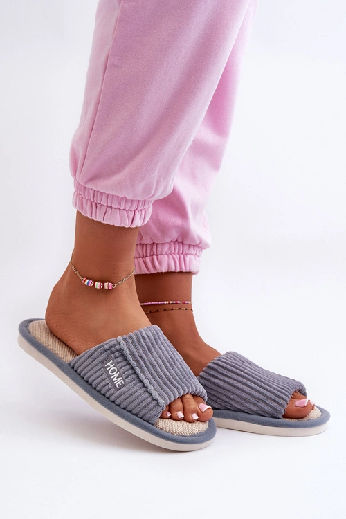 Kapcie Damskie Z Przeszyciami Niebieskie Marique