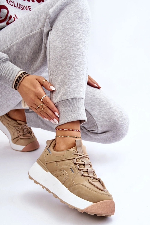 Damskie Buty Sportowe Na Platformie Beżowe Dakari