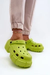 Klapki Damskie Piankowe Na Masywnej Podeszwie Limonkowe Witima
