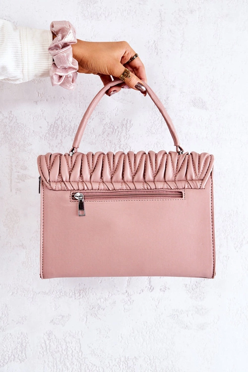 Pikowana Torebka Listonoszka Różowa Roselyn