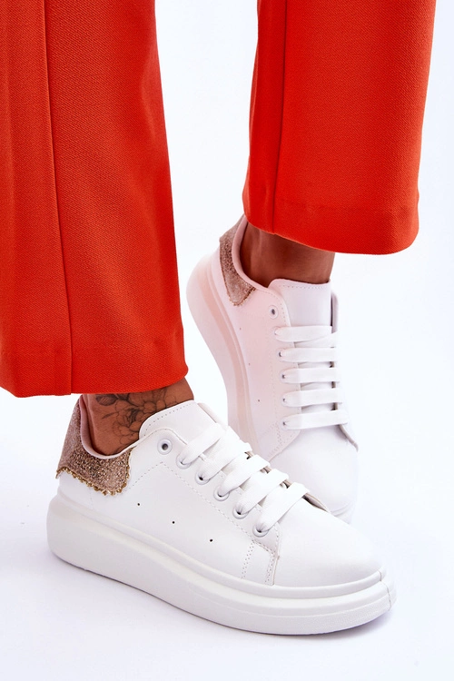 Damskie Buty Sportowe Z Ozdobnym Wzorem Biało-Złote Delight