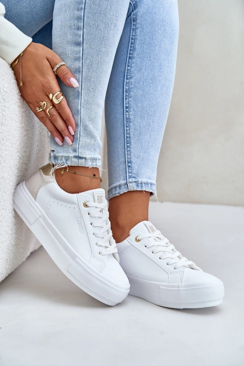 Ocieplane Trampki Damskie Na Platformie Big Star OO274A452 Białe