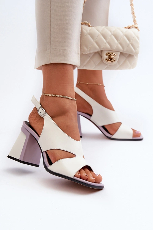 Sandały Damskie Na Słupku Białe D&A MR38-153