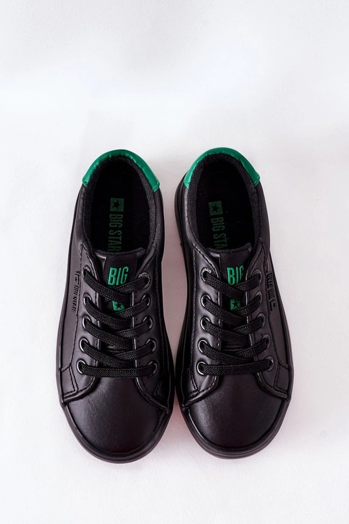 Dziecięce Skórzane Tenisówki BIG STAR DD374147 Czarne