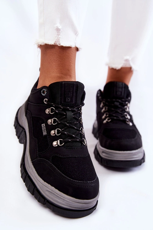 Damskie Buty Trekkingowe Trapery Memory Foam Big Star KK274364 Czarne