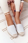 Skórzane Espadryle Na Plecionej Podeszwie Big Star HH274506 Białe
