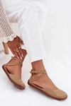 Zamszowe Baleriny Damskie Barefoot Z Paskami Zazoo 191 Beżowe